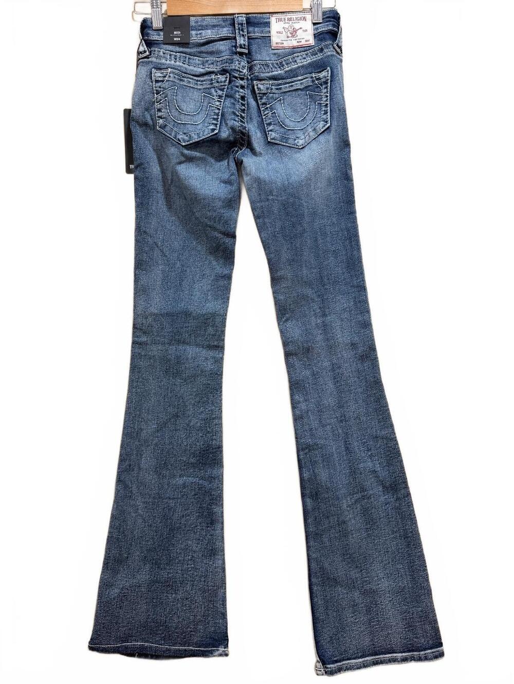 NWT True Religion Becca Mid Rise Bootcut Jeans Size 24 Blue Denim